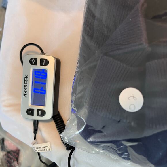 Talbots Button Up Sweater Cardigan Navy Blue Confetti Dots Classy Grandma Sz Lg - Picture 7 of 7